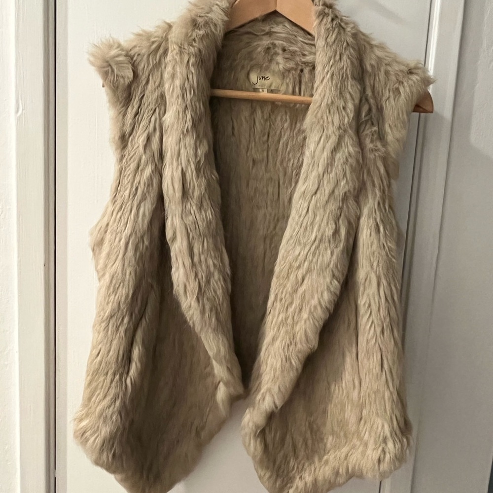 June rabbit fur women vest